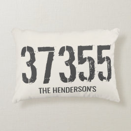 Beige postcode Familienaam Aangepast Accent Kussen