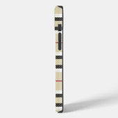 Beige Preppy Plaid Mode Monogram Gepersonaliseerd Case-Mate iPhone Case (Achterkant / Links)