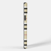 Beige Preppy Plaid Mode Monogram Gepersonaliseerd Case-Mate iPhone Case (Achterkant / Rechts)