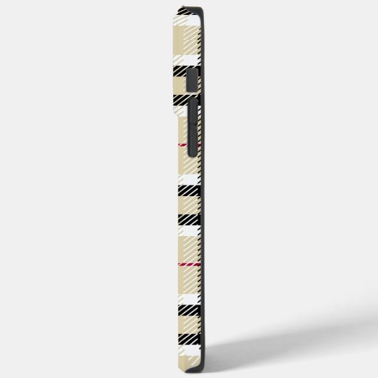 Beige Preppy Plaid Mode Monogram Gepersonaliseerd Case-Mate iPhone Case (Achterkant / Links)