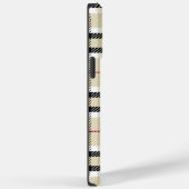 Beige Preppy Plaid Mode Monogram Gepersonaliseerd Case-Mate iPhone Case (Achterkant / Rechts)