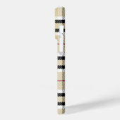 Beige Preppy Plaid Mode Monogram Gepersonaliseerd Case-Mate iPhone Case (Achterkant / Links)