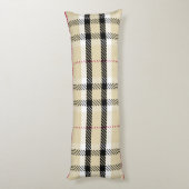 Beige Preppy Plaid Mode Monogram Gepersonaliseerd Lichaamskussen (Achterkant (Verticaal))