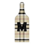Beige Preppy Plaid Mode Monogram Gepersonaliseerd Snijplank (Voorkant)