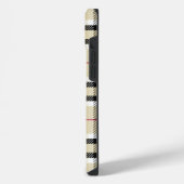 Beige Preppy Plaid Mode Monogram Persoonlijk iPhone Hoesje (Linkerkant)