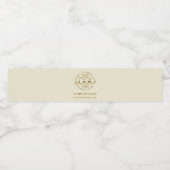 Beige professioneel merk bedrijfslogo waterfles etiket (Enkel label)