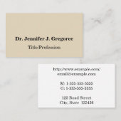 Beige, professionele en eenvoudige Visitekaartje (Voorkant / Achterkant)