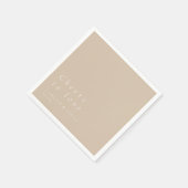 Beige proost van de liefde gepersonaliseerde bruil servet (Hoek)