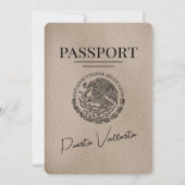 Beige Puerta Vallarta Passport bruiloft Kaart (Achterkant)