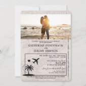 Beige Puerto Rico Passport Wedding Kaart (Voorkant)