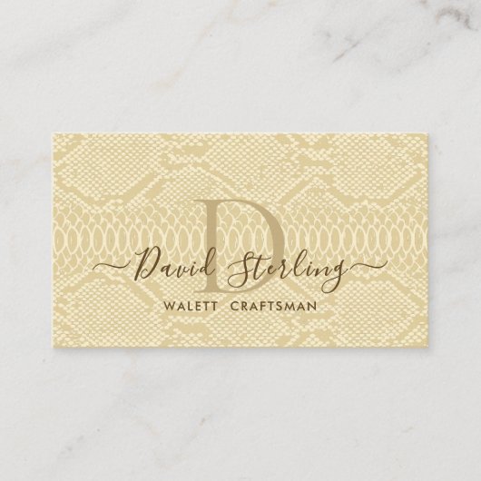 Beige Python Skin Visitekaartje (Voorkant)