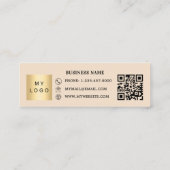 Beige Qr code business logo Klantenkaartje (Achterkant)