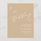 Beige QR-code in één modern script Uitnodiging Briefkaart (Voorkant)