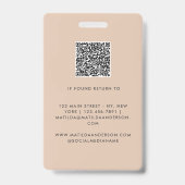 Beige QR-code moderne minimale foto abstract Badge (Achterkant)