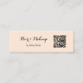Beige QR Code Schoonheid Make-up Artiest Mini Visitekaartje (Voorkant)