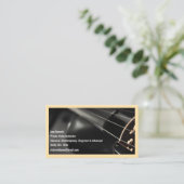 Beige Qr Code Zwarte Viool Vioolspeler Visitekaartje (Staand voorkant)