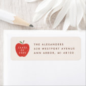 Beige Red Apple Preschool Graduation Address Label (Insitu)