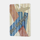  beige Red & Blue Abstract Bon Reisage Metalen Ornament (Voorkant links)