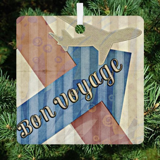  beige Red & Blue Abstract Bon Reisage Metalen Ornament