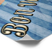 beige Red & Blue Abstract Bon Reisage Poster (Hoek)