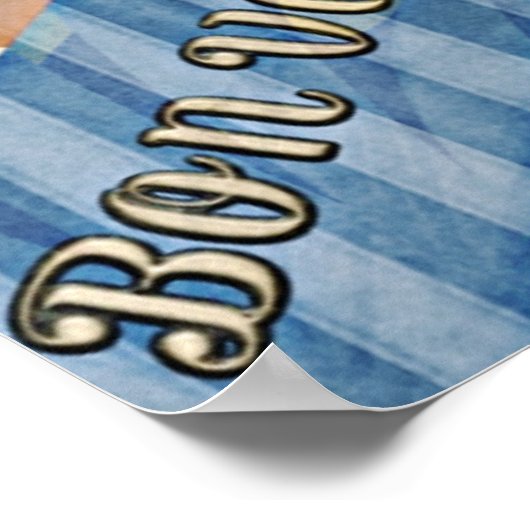 beige Red & Blue Abstract Bon Reisage Poster (Hoek)