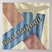 beige Red & Blue Abstract Bon Reisage Poster (Voorkant)