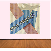 beige Red & Blue Abstract Bon Reisage Poster
