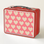 Beige Red Cute Simple Heart Patroon (Achterkant)