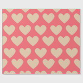 Beige Red Cute Simple Heart Patroon Cadeaupapier (Vlak)