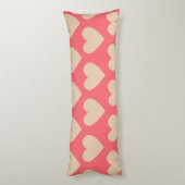 Beige Red Cute Simple Heart Patroon Lichaamskussen (Achterkant (Verticaal))