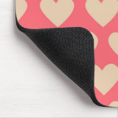 Beige Red Cute Simple Heart Patroon Muismat (Hoek)