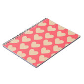 Beige Red Cute Simple Heart Patroon Notitieboek (Linkerzijde)