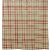Beige & Red Scottish Tartan Pset Shower Curtain Douchegordijn (Voorkant)