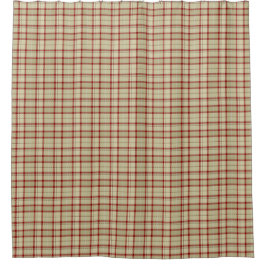 Beige & Red Scottish Tartan Pset Shower Curtain Douchegordijn