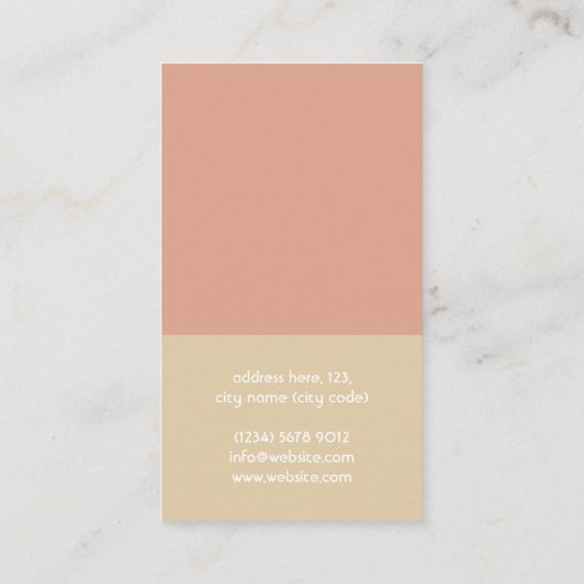 Beige red stripes feminine minimal elegant retro visitekaartje (Achterkant)