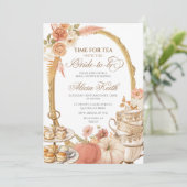 Beige Regency-tijdperk bruiloftsshower uitnodiging (Staand voorkant)