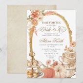 Beige Regency-tijdperk bruiloftsshower uitnodiging (Voorkant / Achterkant)