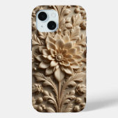 Beige Relief Bloom iPhone / iPad hoesje (Achterkant)