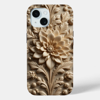 Beige Relief Bloom iPhone / iPad hoesje