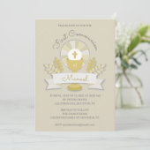 beige Religieuze evenement, Kelk Kaart (Staand voorkant)