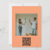 Beige Retro Bloemen met Uitnodiging voor Fotobruil (Achterkant)