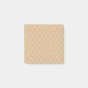 Beige Retro Bloemen Patronen voor Lente & Zomer Post-it® Notes