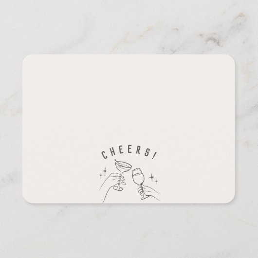 Beige Retro Cocktail Party Details Uitnodigen Invo Informatiekaartje (Achterkant)