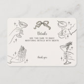 Beige Retro Cocktail Party Details Uitnodigen Invo Informatiekaartje (Voorkant)