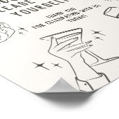 Beige Retro  Cocktail Party Favorieten Teken Poster (Hoek)