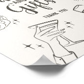 Beige Retro Cocktail Party Kaarten en Geschenken T Poster (Hoek)