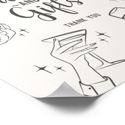 Beige Retro Cocktail Party Kaarten en Geschenken T Poster (Hoek)