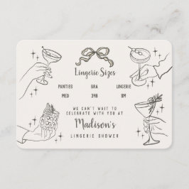Beige Retro Cocktail Party Lingerie Maten Invoegen Informatiekaartje