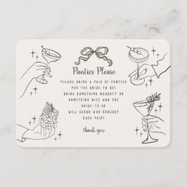 Beige retro cocktail party slipjes graag invoegen informatiekaartje