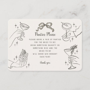 Beige retro cocktail party slipjes graag invoegen informatiekaartje